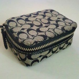 COACH Black and Tan Signature Coin Purse
